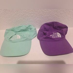 The North Face Mint Green and Purple Youth DriFit Caps - Set of 2